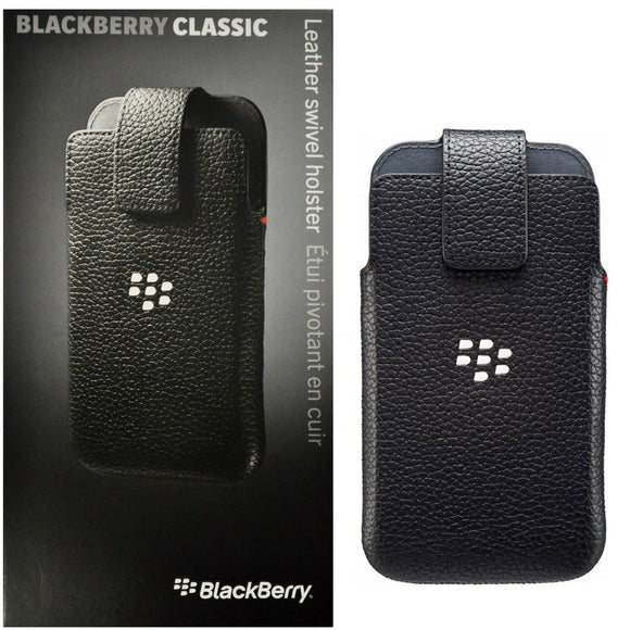 BlackBerry Classic Black Leather Swivel Holster ACC-60088-001 Formidable Wireless