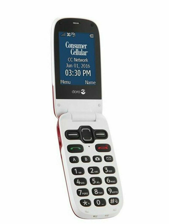 Refurbished Doro PhoneEasy 626 Unlocked Red /burgundy Flip phone Formidable Wireless